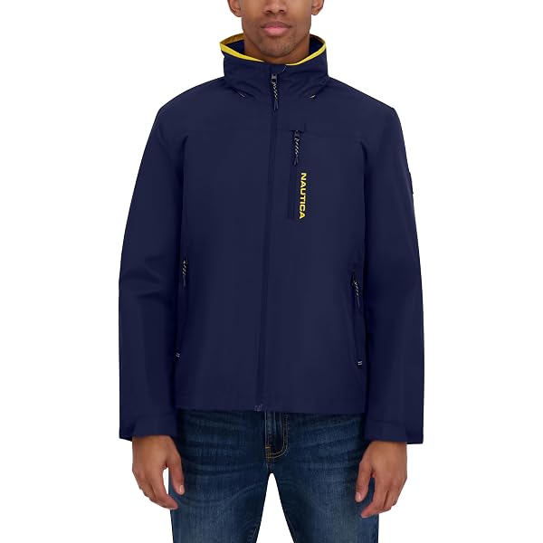 Nautica Mens Sail Graphic Full-Zip Hooded Jacket (Blue, M) at